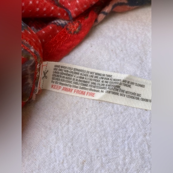 intimately free people red floral open back slip dress sz. s - Picture 16 of 17